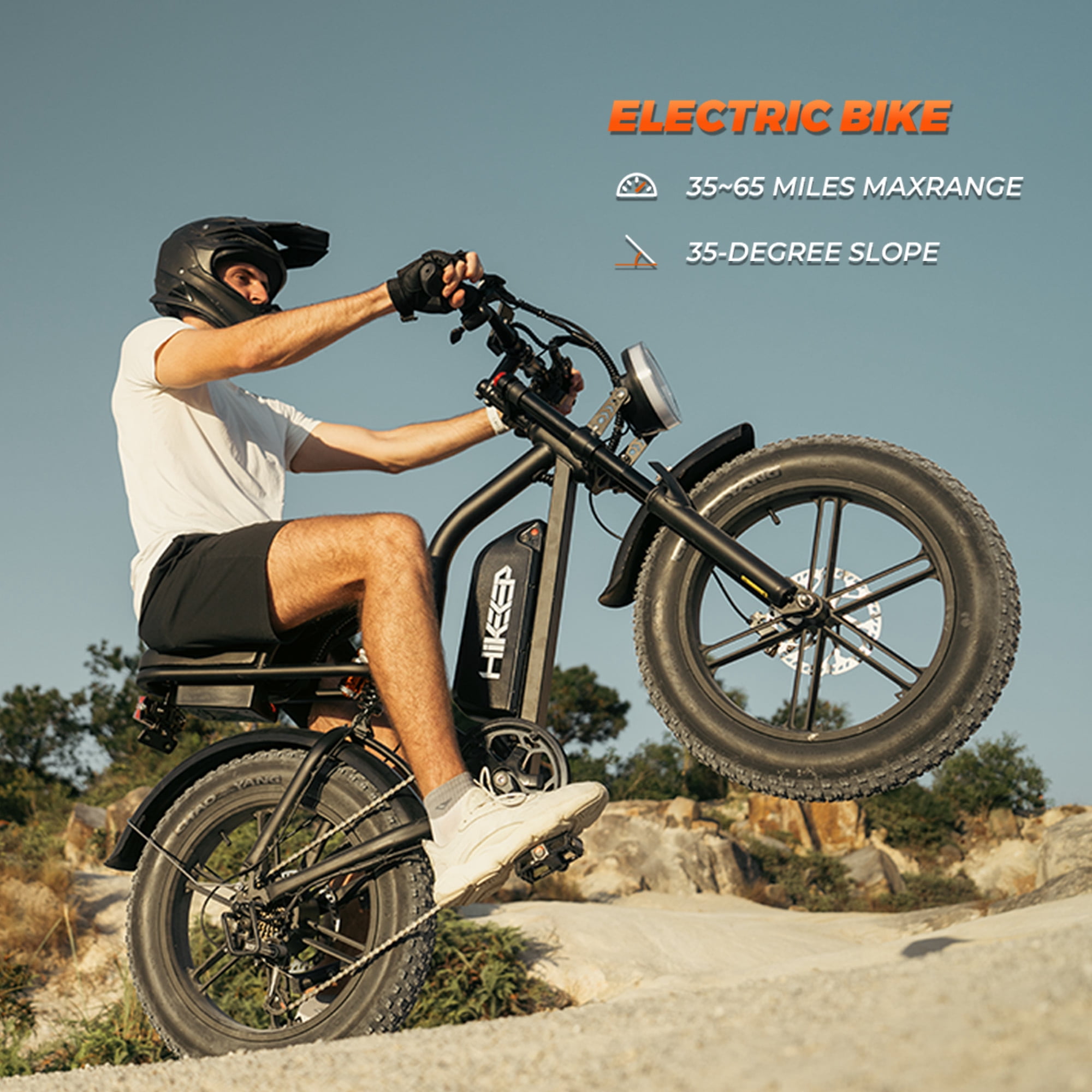 HiKeep 1500W Peak Electric Bike for Adults, 20"x4.0" Fat Tire E-Bike, 48V 15.6Ah Battery, 32MPH, Shimano 7-Speed, E-Mountain Bicycle UL2849