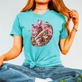 thumbnail image 3 of Disco Football Coquette Bow Shirt for Women and Teens Girly Fall Football Season Oversized Tee Seafoam Shirt Adult 2X-Large, 3 of 4
