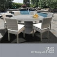 thumbnail image 2 of Florence 60" Outdoor Patio Dining Table with 6 Armless Chairs in Sail White, 2 of 2