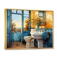 thumbnail image 2 of Designart "Turquoise Painted Bathroom I" Bath & Laundry Floater Framed Wall Decor, 2 of 7