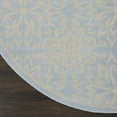 thumbnail image 3 of Walmart Bliss Modern Floral Ivory/Light Blue 5'3" x Round Area Rug, (5' Round), 3 of 6