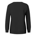 thumbnail image 4 of Crewneck Sweatshirts Women No Hood Pullover Sweatshirt with Pockets Comfort Casual Long Sleeve Crew Neck Solid Tops Black S, 4 of 7