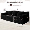 thumbnail image 2 of 71" Corduroy Boneless Loveseat Sofa, Modern 3-Seater Cloud Couch with Memory Foam & 3 Pillows, No Assembly Required, 2 of 9