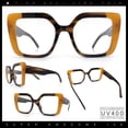 thumbnail image 2 of Womens Clear Lens Luxury Oversized Plastic Cat Eye Fashion Eye Glasses Tortoise Brown, 2 of 8