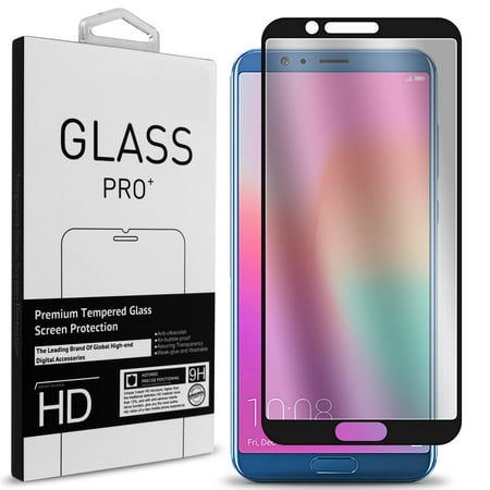 CoverON Huawei Honor View 10 / Honor V10 Tempered Glass Screen Protector - InvisiGuard Series Full Coverage 9H with Faceplate (Case Friendly)