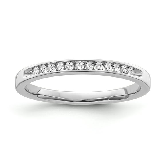 Araiya Fine Jewelry 10K White Gold Diamond Band Ring (1/10 cttw, I-J Color,I2-I3 Clarity) Size 9