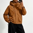 thumbnail image 2 of Thousandth Women's Outdoor Hooded Tech Jacket Casual Long Sleeve Windproof Waterproof Coat Multi Pocket Adjustable Drawstring Coat for Hiking Trekking Outdoor, 2 of 7