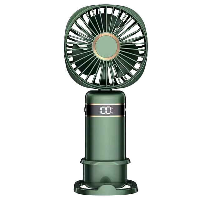 EGNMCR Portable Fan Desk Fan Handheld Folding Fan Portable Electric Cold Compress Fan USB Rechargeable Desk Table Fan With 5 Wind Speed LED Digital Display Phone fan products