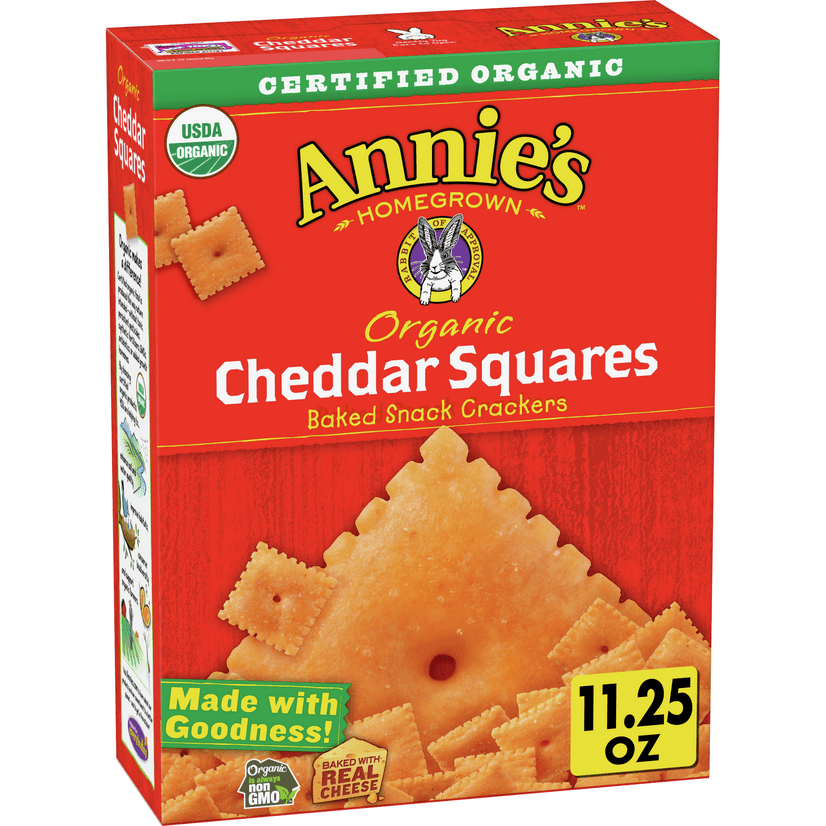 Photo 1 of  best by 03/16/2022  4 boxes Annie's Organic Cheddar Squares Baked Snack Crackers, 11.25 oz