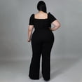 thumbnail image 5 of AURA Women Plus Size Wide Leg Jumpsuit High Waist Loose Fit Casual Summer Outfit, 5 of 6