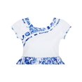 thumbnail image 4 of Robe Fille Bleu Blanc Porcelaine Imprimée Florale Concours Vacances 6 Ans, 4 of 4