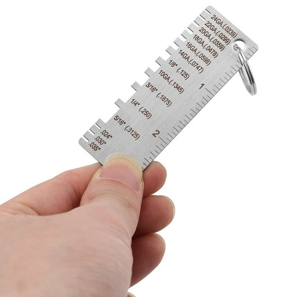 Medidor De Espesor De Soldadura, Medidor De Espesor De Lámina De Alambre, Herramienta De Calibre De Metal De Calibre De Espesor Fácil De Transportar Para El Tamaño De ANGGREK Stainless Steel Welding Gage
