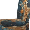 thumbnail image 4 of Designart "Gold Teal Abstract VORTEXs II" Gold Abstract Upholstered Accent Chair - Modern Arm Chair For Bedroom, 4 of 7