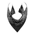 thumbnail image 2 of SmartBy 2Pcs/Set Women Necklace Earrings Set Leopard Print Sparkling Sequins Necklace Hook Earrings Set Jewelry Gift, 2 of 7