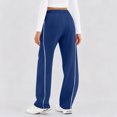 thumbnail image 7 of ClodeEU Wide Leg Baggy Pants for Women,Elastic Waist Drawstring Sweatpants with Pockets Blue,Womens Plus XXL, 7 of 7