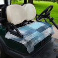 thumbnail image 2 of Golf Cart Seat Covers for 2 Seater,Teal Blue Microfiber Cart Seat Towel Blanket,Modern Oil Painting Abstract Ombre Geometric Absorbent Breathable NonSlip Bench Seats Protector for Golf Course 51"x31", 2 of 9