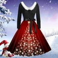thumbnail image 2 of Christmas Dress Christmas Party Dresses Festive Season Long Sleeve Collar Asymmetrical Party Gown for Elegant Holiday Dinner Dress With Soft Details, 2 of 3