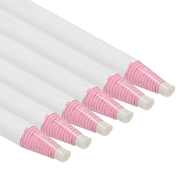 Lápices de China Peel-Off Uxcell, Paquete de 6 Lápices de Cera de Madera para Vidrio, Ropa, Dibujo, Película, Papel, Vinilo, Metal, Blanco