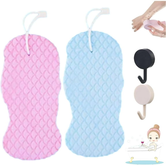 Magic Shop Exfoliating Sponge - 2025 4Pcs 3D Magic Exfoliating Bath Sponge, Super Soft & Gentle Body Scrubber, Reusable Bath Sponges for Face & Body, Skin Friendly Magic Sponge for Skin Care