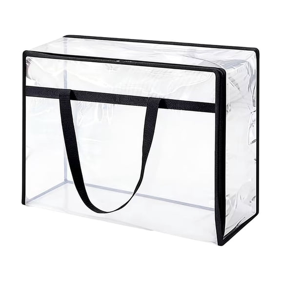 Bolsa transparente para guardar ropa, organizador de plástico plegable con cremallera, bolsa de mudanza de PVC transpirable para edredones, ropa de cama y mantas, resistente a la humedad, para la