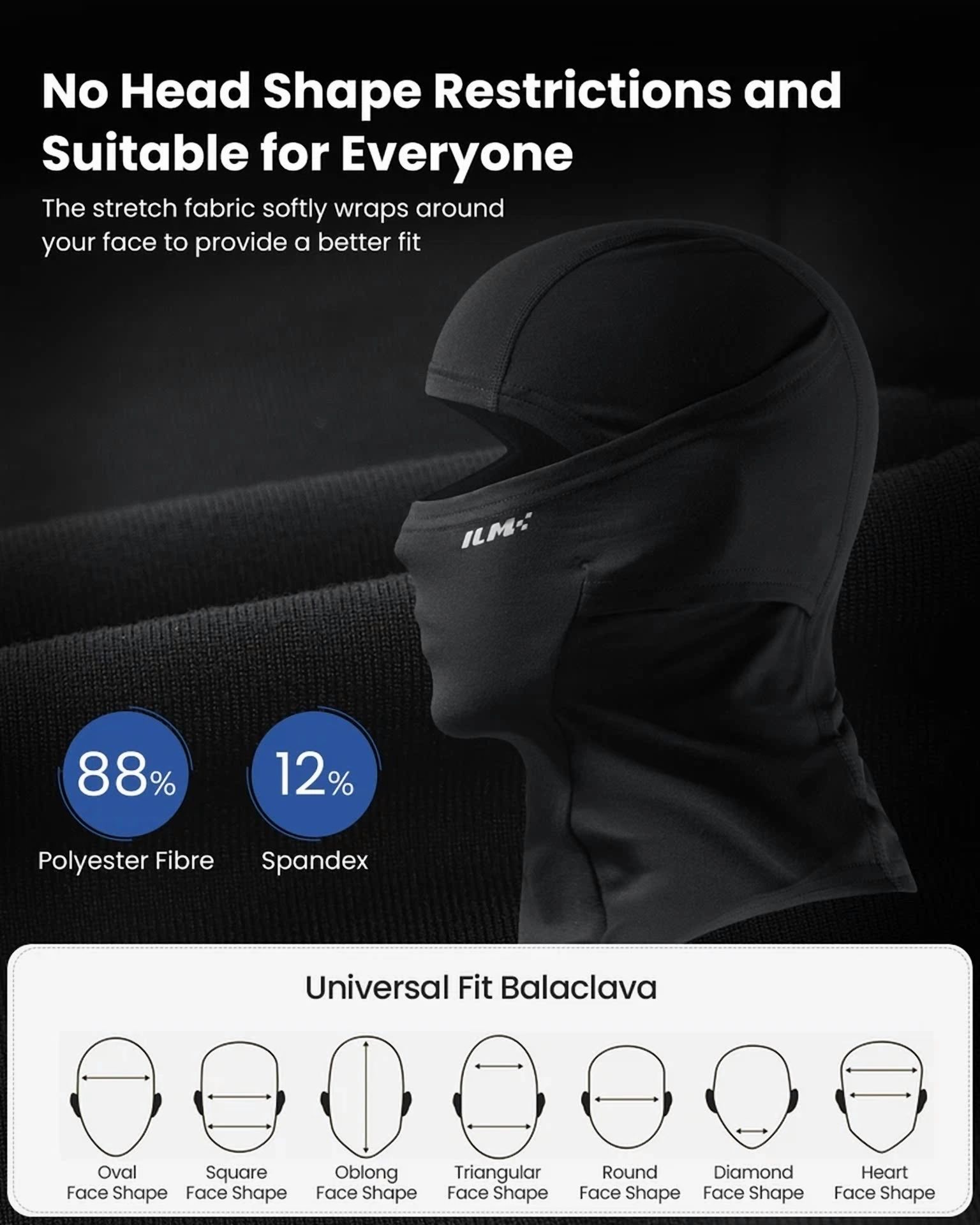 CIRCLE- Ilm Adult Motorcycle Balaclava Face Mask For Men Women Ski Model Fm01A