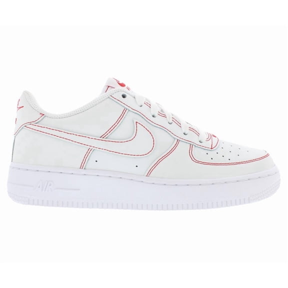 Nike Air Force 1 LV8 1 Leather GS Boys Shoes Size 5, Color: White/University Red
