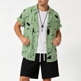 thumbnail image 5 of 80s 90s Outfit Hawaiian Shirt for Men Short Sleeve Button Down Shirts Printed Funny Party Outfit Sizes S-2XL Green, 5 of 6