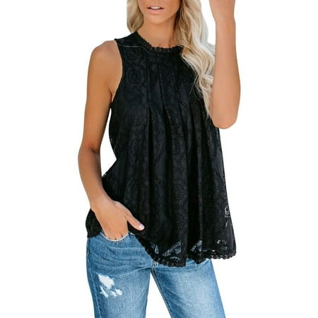 

KI-8jcuD Summer Tops Sleeveless Flowy Lace Fashion Loose Tank Shirts Tops Casual Women s Women s Tanks & Camis Tops and Corset Top Olive Halter Neck Top Silk Air Top Women Business Tops Women Fashion