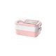 thumbnail image 2 of Fiambrera | Recipiente de comida para microondas | Bento de plástico impermeable con compartimentos, cuchara, caja de condimentos – azul, rosa, verde – 21,5x11,8x11cm, 2 of 8