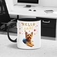 thumbnail image 2 of Hello Fall Yorkshire Terrier Enjoys Warm Campfire Autumn Night Bright Moon 11oz Accent Two-tone Mug Yorkie Dog Lover Gifts Coffee Tea Cup - 01008, 2 of 5
