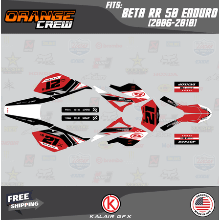 Kalair GFX Graphics Kit for Beta RR50 (2006-2010) Orange-crew Series