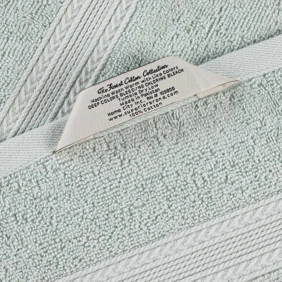 Superior Eco-Friendly Cotton 8-Piece Assorted Towel Set, Aqua Marine