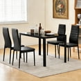 thumbnail image 3 of Ktaxon Modern Glass Dining Table for 4, 47" Rectangle Kitchen Table for Dinette, Breakfast, Dinner Table with Tempered Glass Tabletop, 47.2" x 27.6" x 29.5", 3 of 7