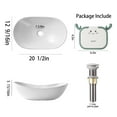 thumbnail image 4 of Oval White Ceramic Vessel Sink Countertop Above Counter Bathroom Vanity Bowl US, 4 of 14