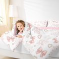thumbnail image 3 of spefrowx Fashion Princess Bowknot Twin Bedding for Women, Floral Pearl Love Heart Bedding Comforter Set, Pink Reversible, 7 Pieces, 3 of 6