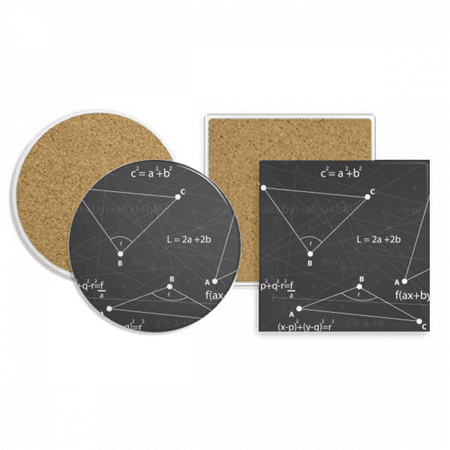 

Grey Angle Mathematical Formula Calculus Coaster Cup Mug Holder Absorbent Stone Cork Base Set