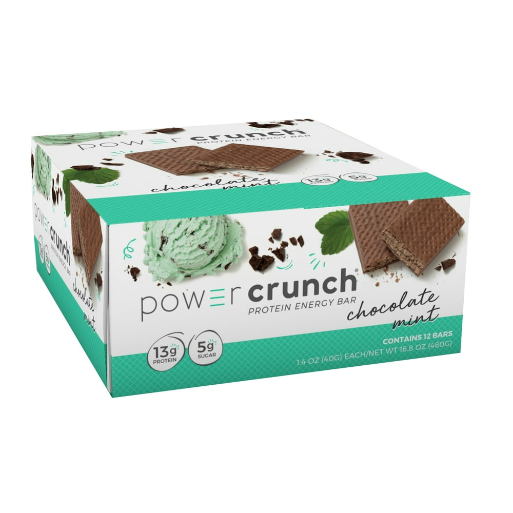 Power Crunch Original Protein Energy Bar Choc Mint, 1.4 oz, 12 count