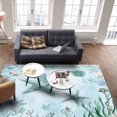 thumbnail image 4 of Area Rugs Indoor Non-Slip Rectangle Rug 2.7x5 Ft Teal Starfish Rug Rubber Backing Floor Mats Non Shedding Home Decor Carpet for Entryway Living Room, 4 of 8