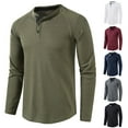 thumbnail image 4 of CEHVOM Men's Loose Long-sleeved T-shirt Round Neck Solid Color Bottoming Shirt, 4 of 5