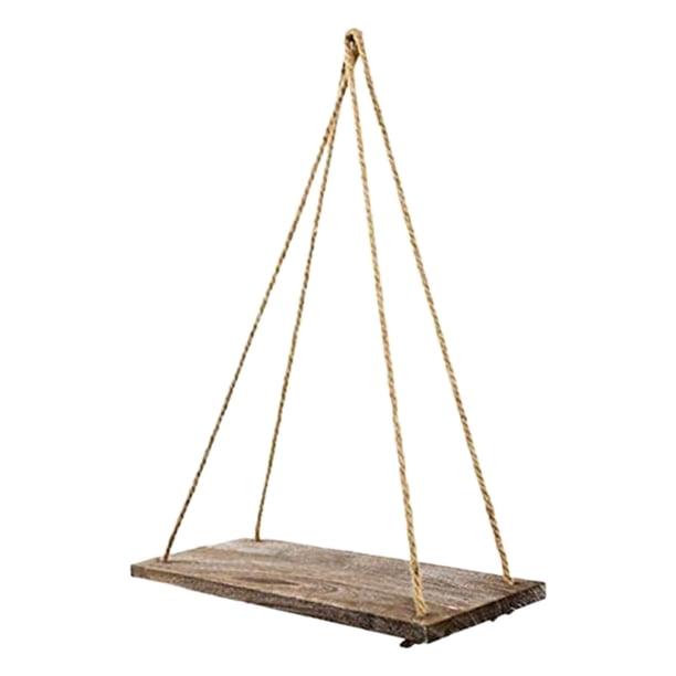 Estante colgante de pared Estante colgante de pared Juego de 2 estantes flotantes de madera con cuerda