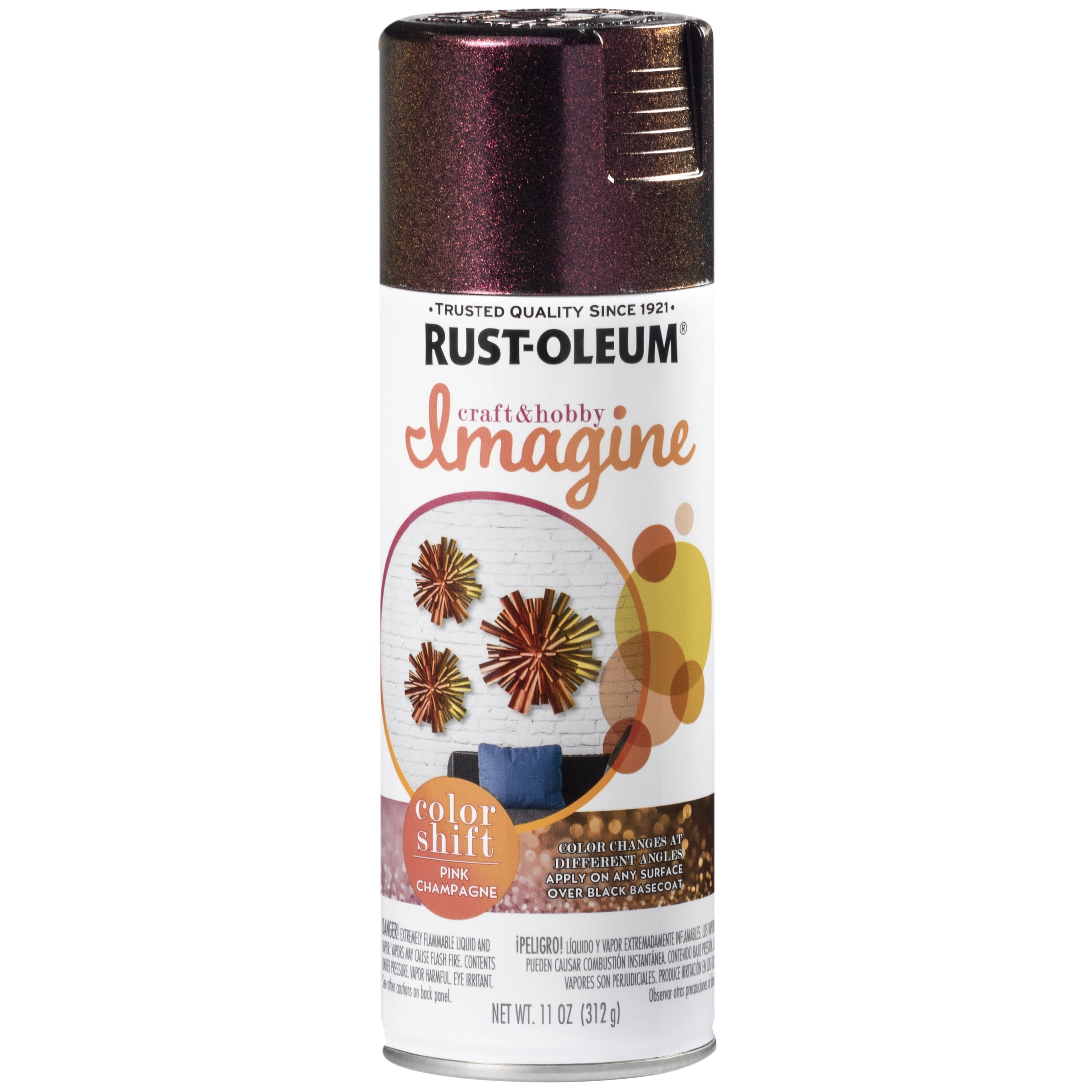 4 Pack, Champagne Pink, Rust-Oleum Craft & Hobby Gloss Imagine Colorshift Spray Paint- 353468, 11 oz.