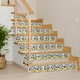 thumbnail image 6 of Mi Alma Peel and Stick Lemon Vintage Rustic Removable L24 Vinyl Tile Stickers, Beige/Blue/Yellow, 12" x 12" (24-Pack), 6 of 13