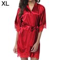 thumbnail image 1 of Mujeres Sexy Encaje Camisón Ropa de dormir Ropa interior Bata Albornoz Regalo, Rojo, XL seitruly XX000136-15, 1 of 7