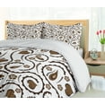 thumbnail image 5 of Ambesonne Romantic Duvet Cover Sets, Love Heart Swirls Dots, 2-King, Dark Brown and White, 5 of 6