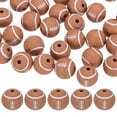 thumbnail image 1 of 35-Pack Cuentas de Balón Deportivo 12mm Marrón Claro Redondas Sueltas de Goma Rugby para Manualidades/ Pulsera/ Collar, 1 of 7