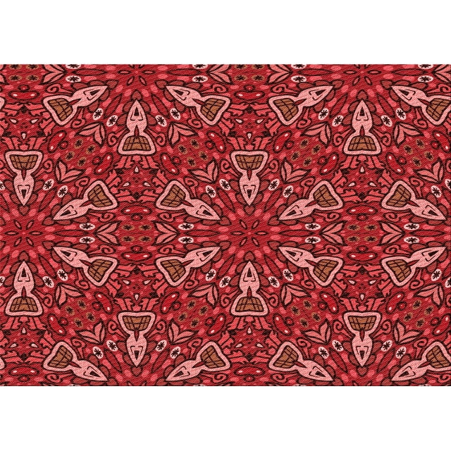 Ahgly Company Tapis d'Intérieur Lavables en Machine, Rectangle de Transition Tomate Rouge, 4' x 6'