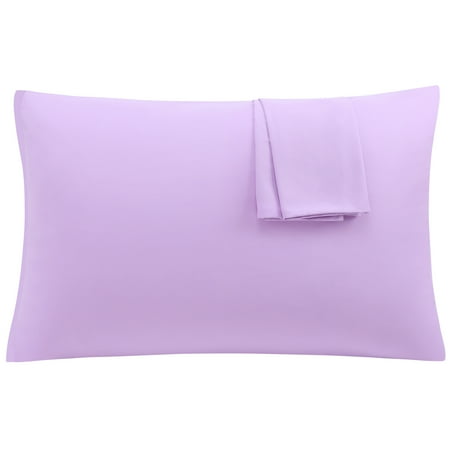 PiccoCasa 2Pcs Microfiber Travel Pillowcases with Zipper Closure Violet 14 x20