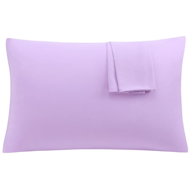 Funda de Almohada de Microfibra, Juego de 2 Fundas Almohadas con Cremallera, Fundas de Cojines de Transpirable Suave Antiarrugas de Microfibra, Violeta 36x51cm
