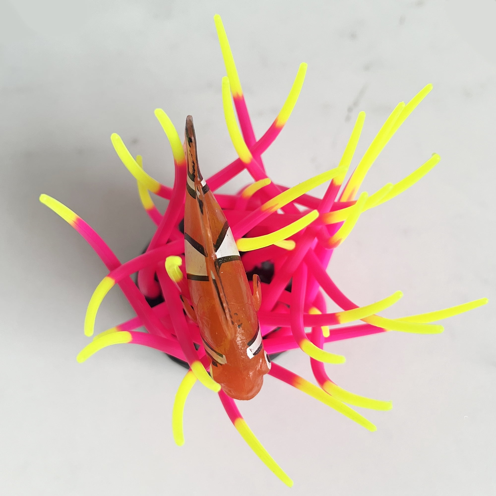 Sporn Fish Anemone Aquarium Ornament, Multi-Color Silicone Material