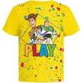 thumbnail image 4 of Disney Pixar Toy Story T-Shirts, Toddlers Boy Shirts Kids Clothes, Yellow/White/Blue, 3 Pack, 4 of 8